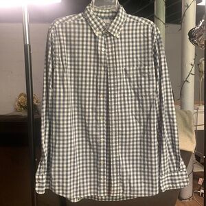 Men’s Sonoma,  size M, casual long sleeve dress shirt, blue check, great cond.
